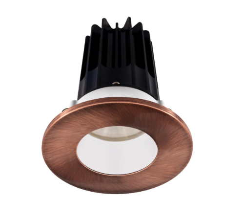 Lotus LED Lights LED-2-S8W2-5CCT-2RRWH-2RTCP-60D 2" LED Recessed Downlight - 8W - CCT Selectable - White Reflector - Round Copper Trim - 120V - 60° Beam Angle