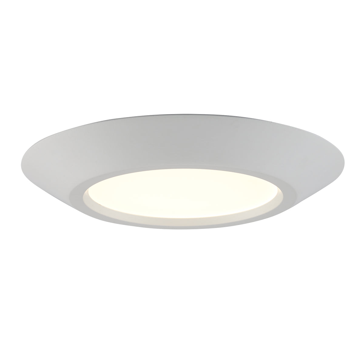 Trans Globe Lighting LED-30094 WH white LED disc flush mount ceiling light on