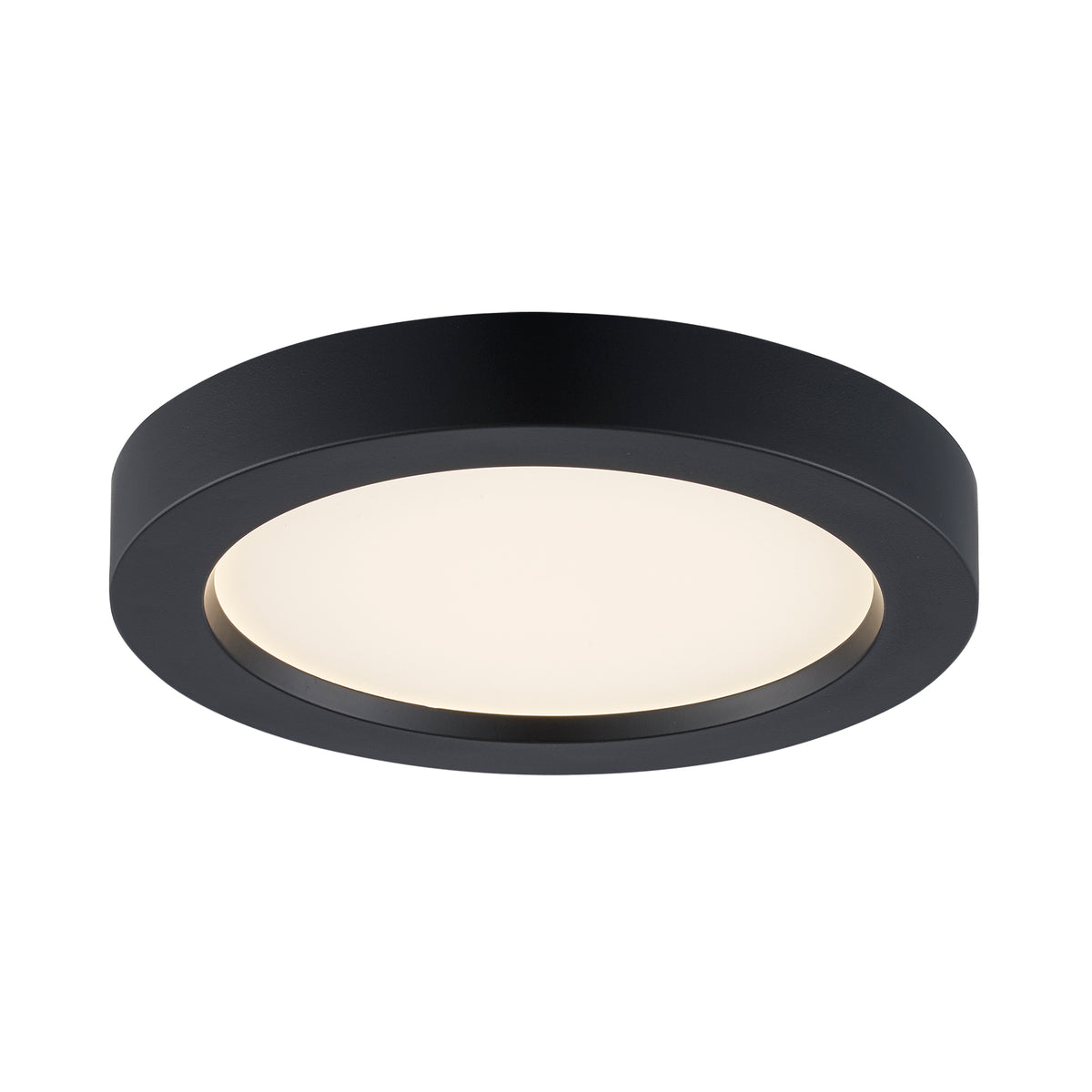 Trans Globe Lighting LED-30095 BK Palomino black LED slim disk flush mount ceiling light on