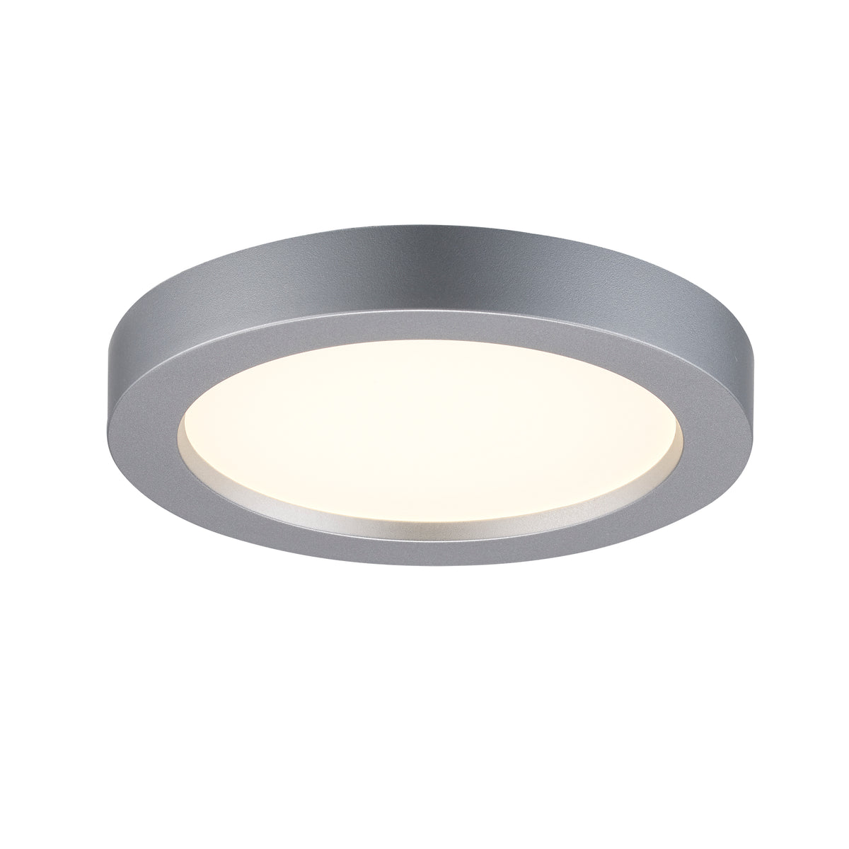 Trans Globe Lighting LED-30095 SL Palomino silver LED slim disk ceiling light angled view