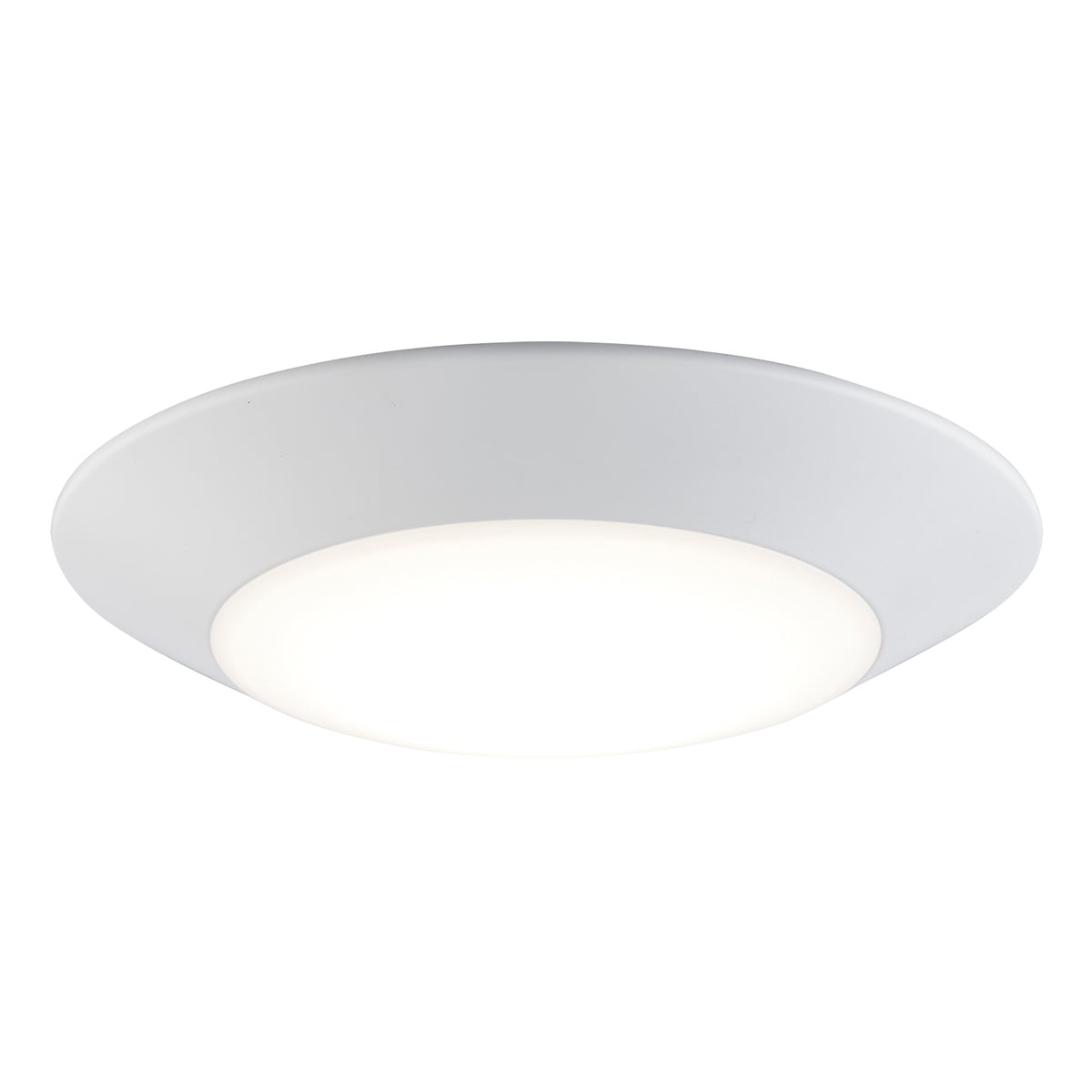 Trans Globe Lighting LED-30099-5CCT WH white LED slim disk flush mount light angled view