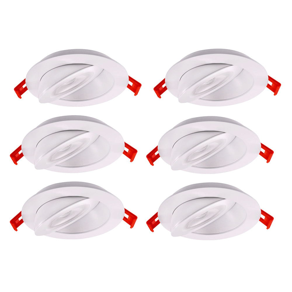 Lotus LED Lights LED-4-S9W-5CCT-EFG-WH-6P 4″ Round Floating Gimbal Led ...