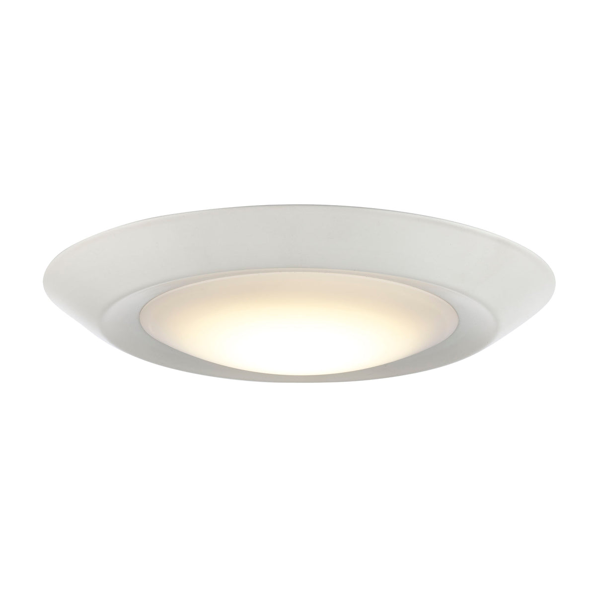 Trans Globe Lighting LED-40021-1 WH white slim disk flush mount ceiling light on
