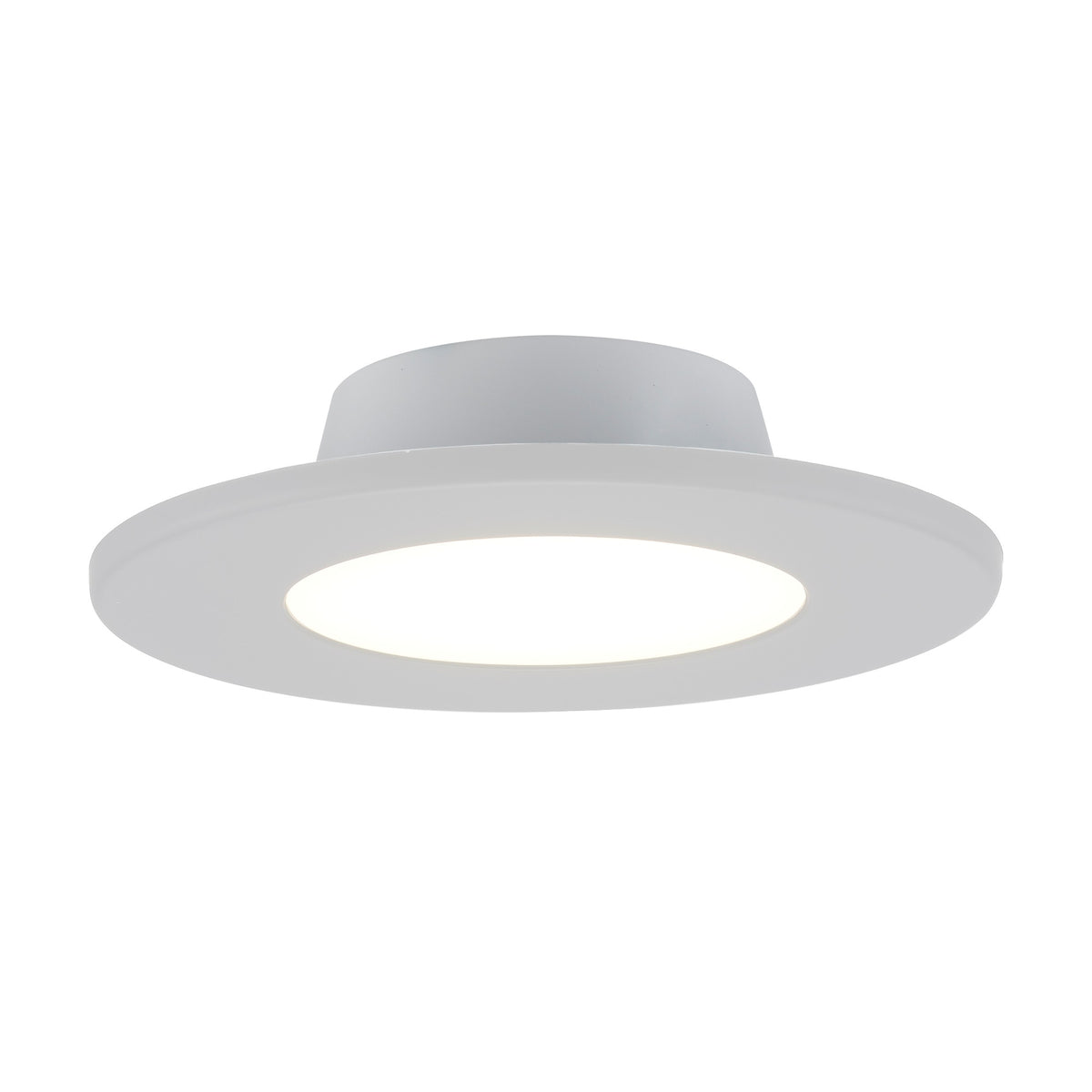Trans Globe Lighting LED-40025 WH Wren white recessed disk light angled view
