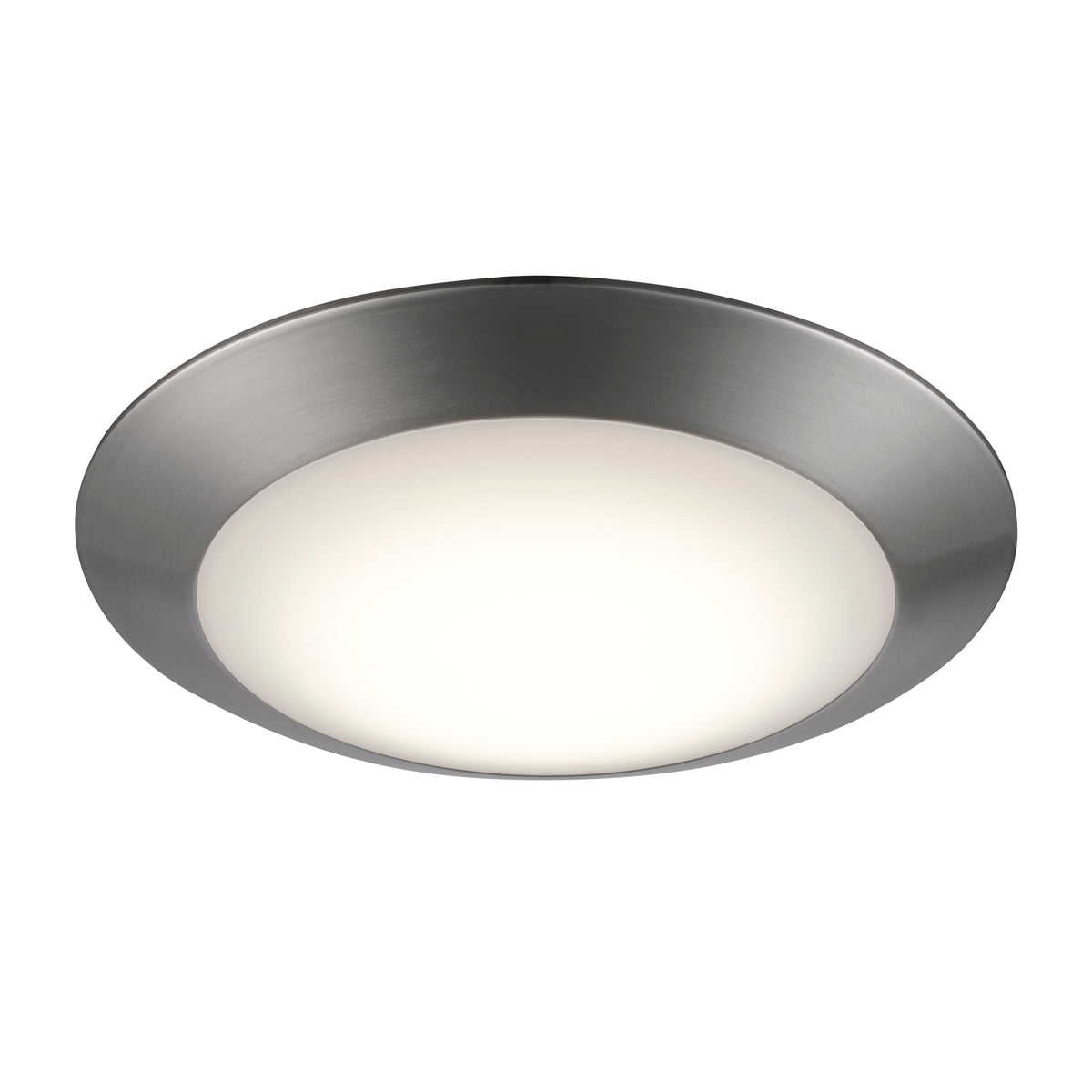 Trans Globe Lighting LED-50099 BN brushed nickel LED flush mount ceiling light angled view