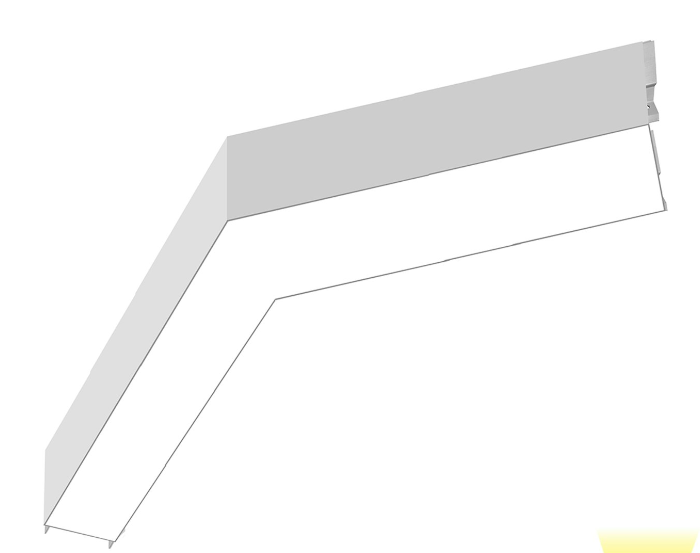 EnvisionLED LED-ALIN2-FL-12X12-135L-3P25-UD-5CCT-WH Size 12x12 Inch 135 Degree L-Shape Architectural Linear Downlight and Up Light , SElectable Wattage 25W/19W/13W, Selectable Lumens 3,000/2,280/1,560lm, 5CCT 50k/40k/35k/30k/27k White Finish