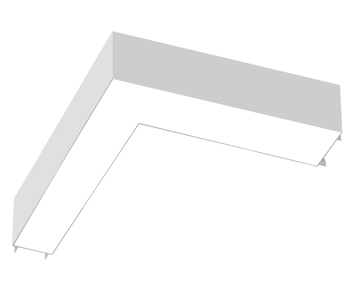EnvisionLED LED-ALIN2-FL-12X12-L-3P25-D-5CCT-BL Size 12x12 Inch L-Shape Architectural Linear Downlight , SElectable Wattage 20W/15W/10W, Selectable Lumens 2,400/1,800/1,200lm, 5CCT 50k/40k/35k/30k/27k Black Finish