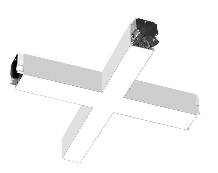EnvisionLED LED-ALIN2-FL-22X22-X-3P50-D-5CCT-BL Size 22x22 Inch X-Shape Architectural Linear Downlight , SElectable Wattage  40W/30W/20W, Selectable Lumens 4,800/3,600/2,400lm, 5CCT 50k/40k/35k/30k/27k Black Finish