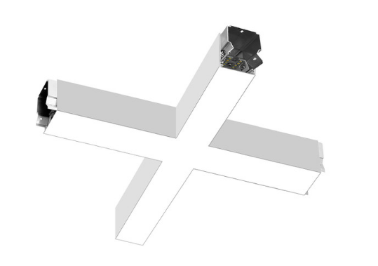 EnvisionLED LED-ALIN2-FL-22X22-X-3P50-UDID-5CCT-WH Size 22x22 Inch X-Shape Architectural Linear Downlight and Up Light Independently Controlled Dual Dimming , Wattage 50W/38W/25W, Lumens 6,000/4,560/3,000, 5CCT 50k/40k/35k/30k/27k White Finish