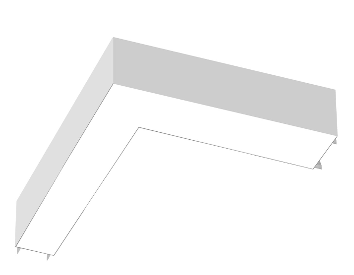 EnvisionLED LED-ALIN2-FL-24X24-L-3P50-D-5CCT-BL Size 24x24 Inch L-Shape Architectural Linear Downlight , SElectable Wattage 40W/30W/20W, Selectable Lumens 4,800/3,600/2,400lm, 5CCT 50k/40k/35k/30k/27k Black Finish