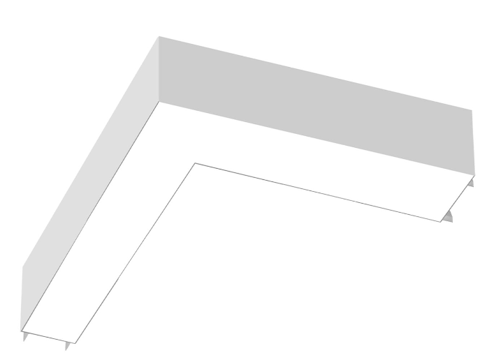 EnvisionLED LED-ALIN2-FL-24X24-L-3P50-UD-5CCT-WH Size 24x24 Inch L-Shape Architectural Linear Downlight and Up Light , SElectable Wattage  50W/38W/25W, Selectable Lumens 6,000/4,560/3,000lm, 5CCT 50k/40k/35k/30k/27k White Finish