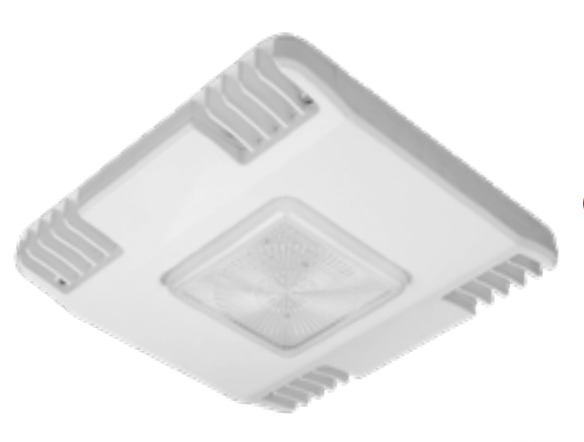 EnvisionLED LED-CP2-WH-3P150-40/50K LED Large Square Canopy Light Voltage 120-277V, 150/86/53w, 40k/50k White Finish