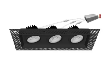 EnvisionLED LED-SQM3-TML-4-45W-5CCT-BLK-20 4-in 45W Triple Head Downlights, 120V, Selectable CCT, Trimless, Black Finish