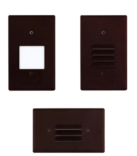 EnvisionLED LED-STEP-AGL-2W-30K-120-BZ LED Step Light with Interchangeable Faces, Wattage 2W, Color Temperature 3000K, Voltage 120V, Bronze Finish