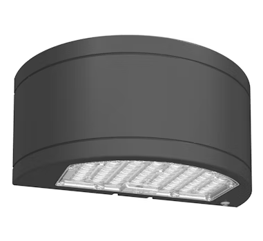 EnvisionLED LED-WPUD-SC-3P80-TRI-BL-PC Circle-Line, Half Cylinder Up/Down LED Wall Pack, Voltage 120-347V, Black Finish