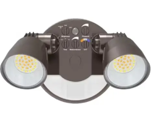 EnVisionLED LED-XSL2R-2P25-TRI-BZ-PIR 8.06-in Security Flood Light w/ Motion Sensor, Voltage 120V, Wattage 16W/25W, Bronze