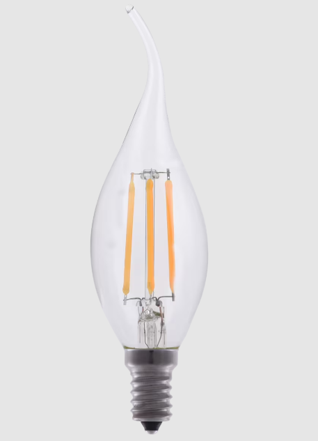 Eiko LED4WBA11E12/FIL/827-DIM-G7 LED Advantage Filament BA11 320°, Wattage 4W, Lumens 400 lm, Dimmable, Color Temperature 2700K, 80CRI, E12, 120VAC Clear
