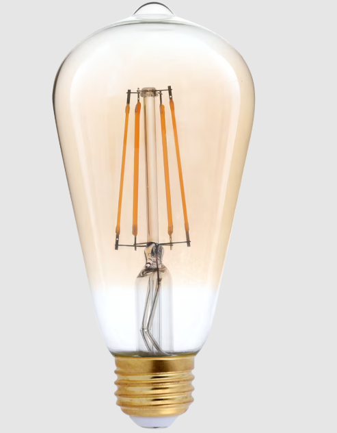 Eiko LED4WST19/FIL/822-DIM-G7 LED Advantage Filament ST19 320°, Wattage 4W, Lumens 400 lm, Dimmable, Color Temperature 2200K, 80CRI, E26, 120VAC Golden
