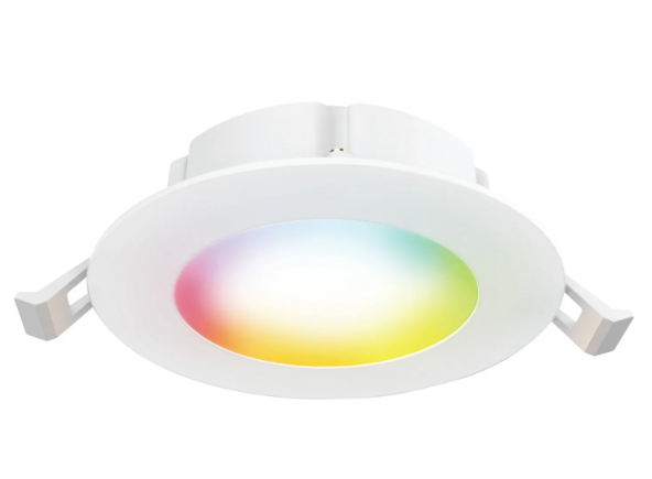 Feit Electric LEDR4XT/RGBW/CA/AG 4 in. Tethered J-Box Alexa Google Siri Smart Recessed LED Downlight, Multi-Color Temperature, Wattage 9W, Voltage 120V