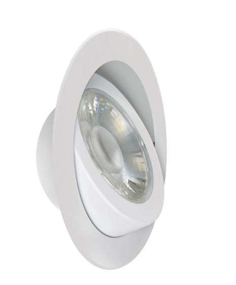 Feit Electric LEDR4XT/ADJ/6WYCA 4 in. (50W Replacement) Selectable White Tethered J-Box Adjustable Angle Recessed LED Downlight, Multi-Color Temperature, Wattage 11W, Voltage 120V
