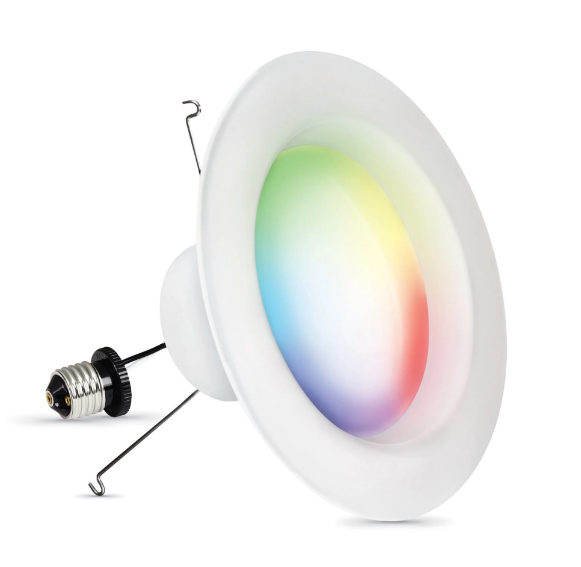 Feit Electric LEDR6/RGBW/AG 6 in. 75W Replacement Color Changing Smart Alexa Google Recessed Downlight, Multi-Color Temperature, Wattage 11.1W, Voltage 120V