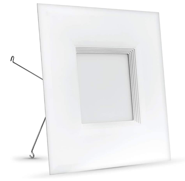 Feit Electric LEDRSQ6/930 5-6 inch Warm White Dimmable LED Recessed Square Flat Panel Light, Color Temperature 3000K , Wattage 16W, Voltage 120V