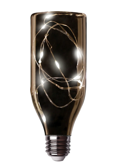 Feit Electric FY/BOT/SW/LED Soft White Clear Glass E26 Base Bottle LED Fairy Light, Color Temperature 2700K, Wattage 1.5W, Voltage 120V