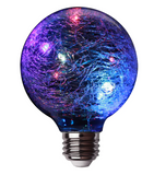 Feit Electric FY/G25/RGB/CR/LED Medium Base (E26) Crackle Glass RGB G25 LED Globe Fairy Light, Wattage 1W, Voltage 120V