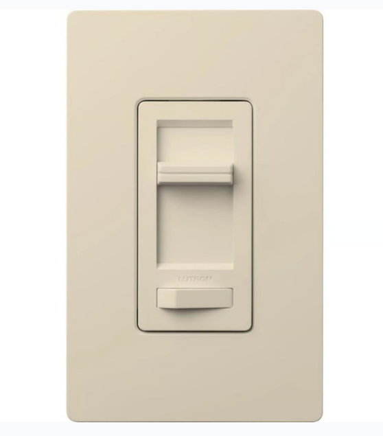 Lutron LEFSQ-FH-LA Lumea Quiet 3-Speed Fan Control, No Neutral Required, 1.5A 3-Speed Ceiling Fan, 120V, Single Pole/3-Way Light Almond
