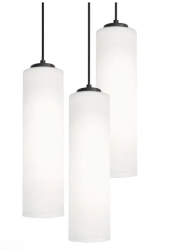 AFX Lighting LEOP0412MBBKRND3 3-Light Round Pendant, Voltage 120V, Black