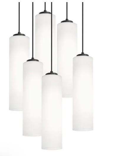 AFX Lighting LEOP0412MBBKRND6 Leo 6-Light Round Pendant, Voltage 120V, Black