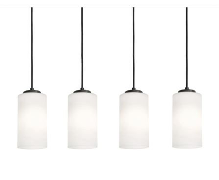 AFX Lighting LEOP04MBBKLNR4 Leo 4-Light LED Linear Pendent Light - 120v - Black Finish