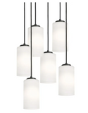 AFX Lighting LEOP04MBBKRND6 Leo 6 Light 24" Wide Multi Light Pendant Black Finish