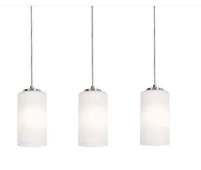 AFX Lighting LEOP04MBSNLNR3 Leo 3-Light LED Linear Pendant Light - 120V - Satin Nickel Finish
