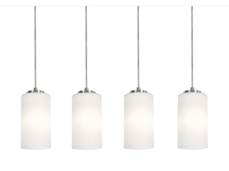 AFX Lighting LEOP04MBSNLNR4 Leo 4-Light LED Linear Pendant Light - 120V - Satin Nickel Finish