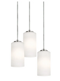 AFX Lighting LEOP04MBSNRND3 Leo 3 Light 18" Wide Multi Light Pendant Satin Nickel Finish