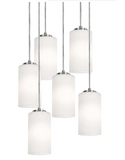 AFX Lighting LEOP04MBSNRND6 Leo 6 Light 24" LED Round Pendant Light Satin Nickel Finish