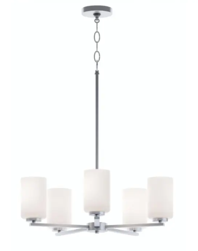 AFX Lighting LEOP24MBSN Leo 5-Light Medium Base Chandelier, Voltage 120V, Satin Nickel