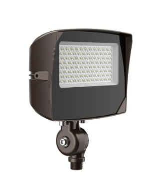 Westgate LF4MAX-SM-15-35W-MCTPB-KN-P Small Maximum-Feature Round-Back Flood Light with Knuckle, Voltage 120-277V, Selectable Wattage, Lumens 140 LM/W, Color Temperature 30K/40K/50K