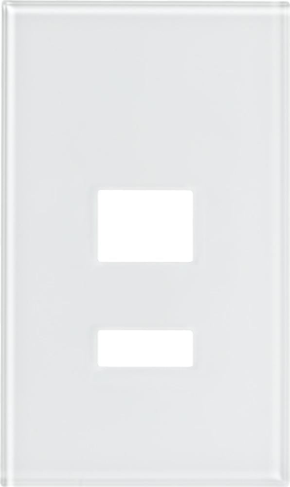 Lutron LFGR-W2BRLN-CWH Glass 2 Button Faceplate Clear White with Raise Lower