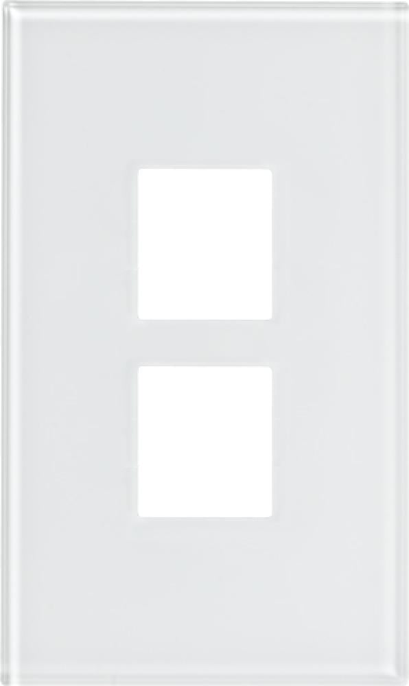 Lutron LFGR-W2RLDN-CWH Glass Dual Group Faceplate Clear White seeTouch Rectangle