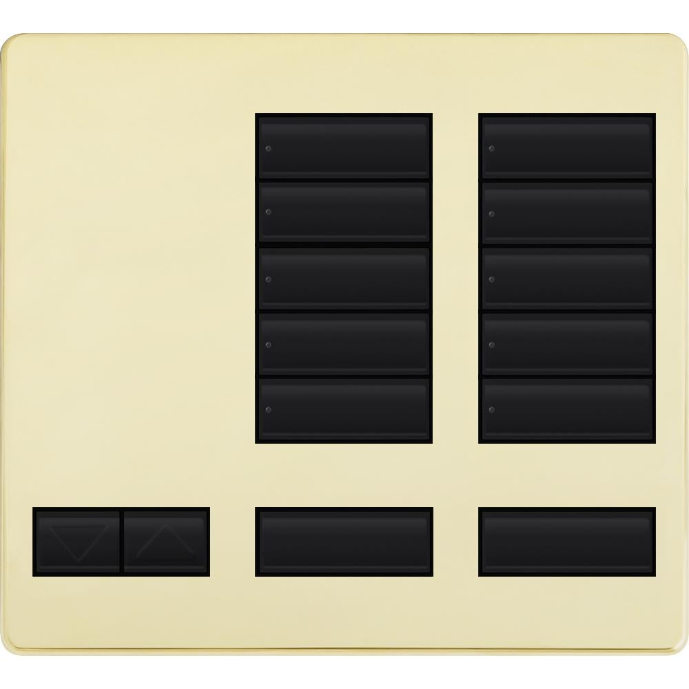 Lutron LFK-T10RL-BB Large 10-Button Replacement Faceplate Kit Bright Brass