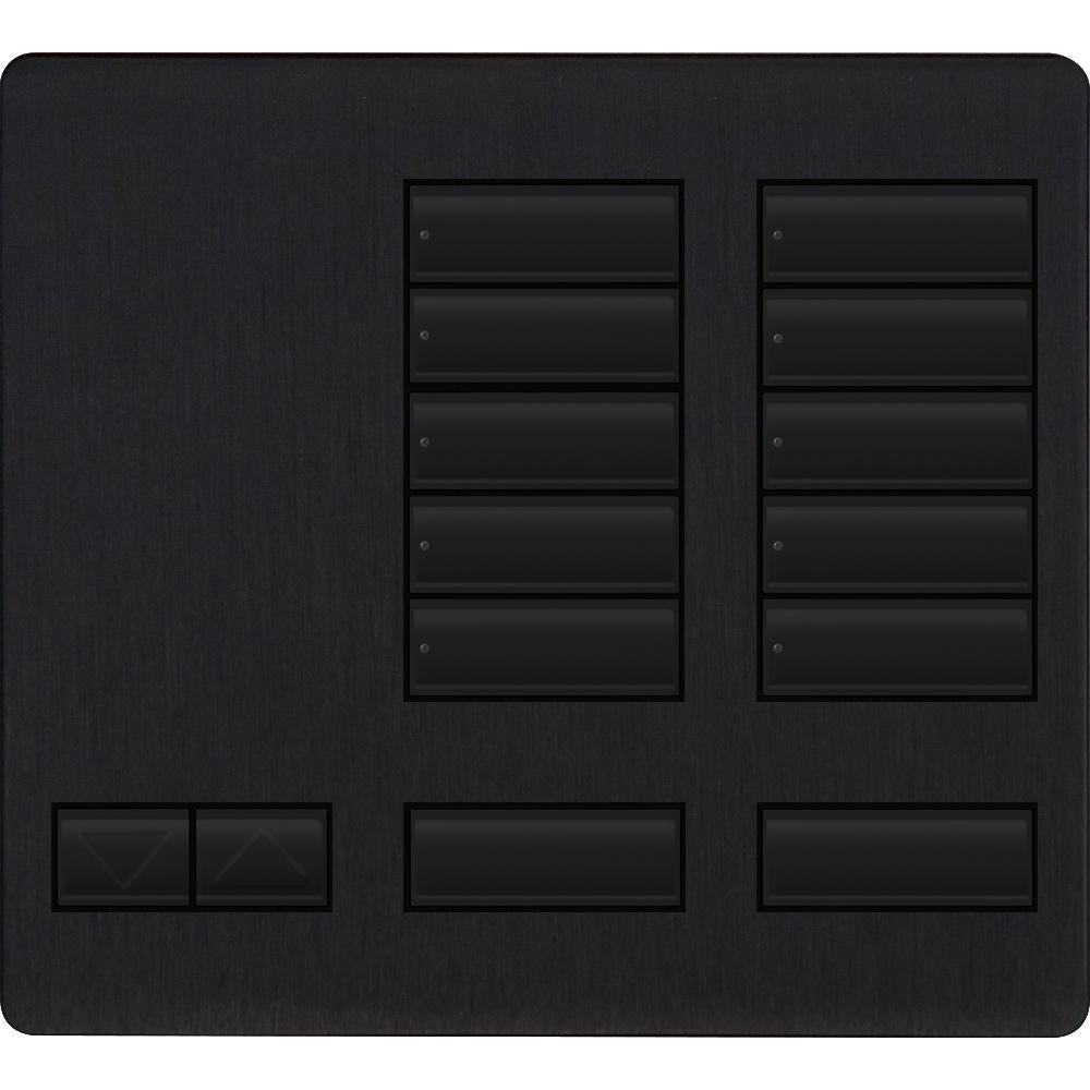 Lutron LFK-T10RL-BLA Large 10-Button Replacement Faceplate Kit Black Anodized Aluminum