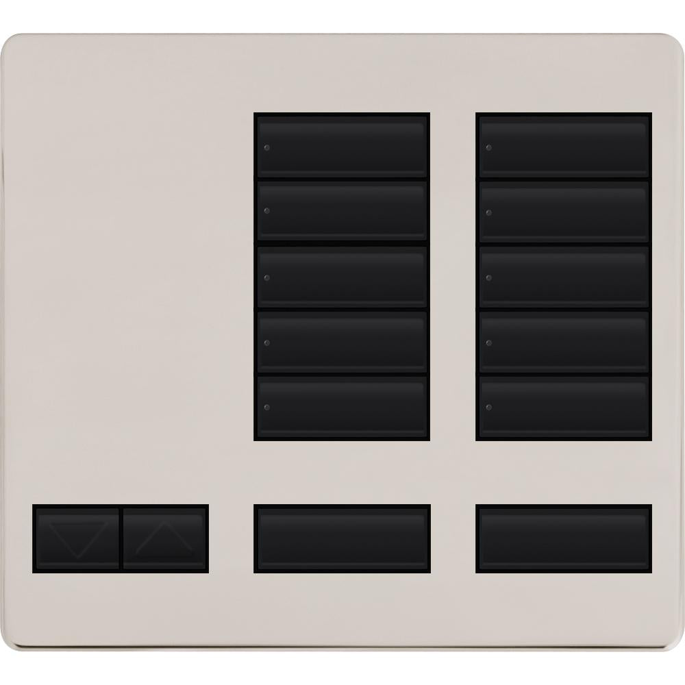 Lutron LFK-T10RL-BN Large 10-Button Replacement Faceplate Kit Bright Nickel