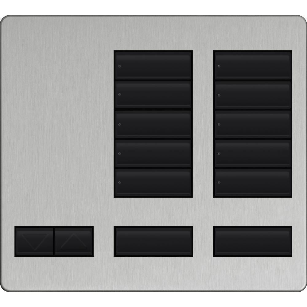 Lutron LFK-T10RL-CLA Large 10-Button Replacement Faceplate Kit Clear Anodized Aluminum