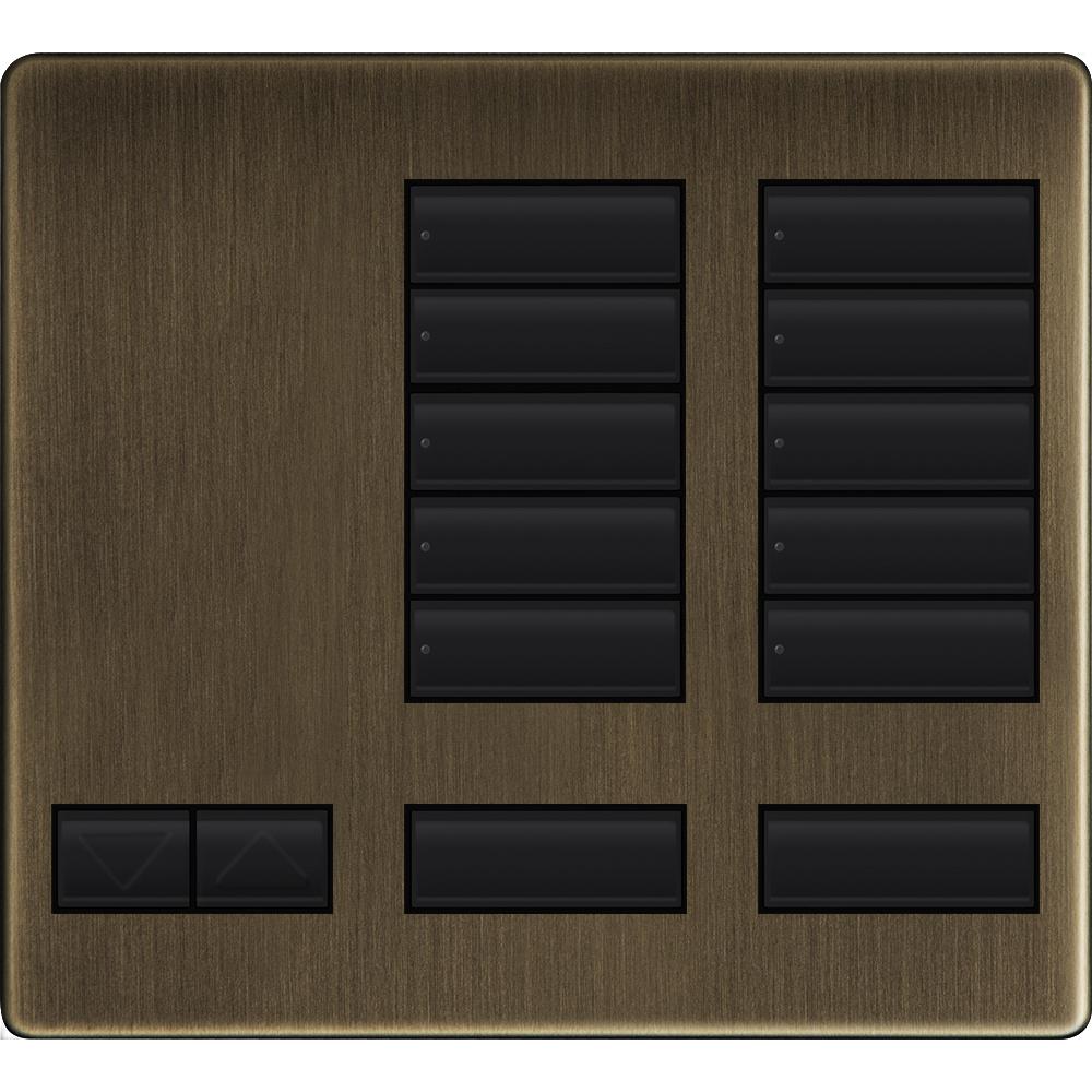 Lutron LFK-T10RL-QB Large 10-Button Replacement Faceplate Kit Antique Brass