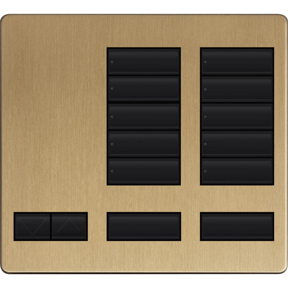 Lutron LFK-T10RL-SB Large 10-Button Replacement Faceplate Kit Satin Brass