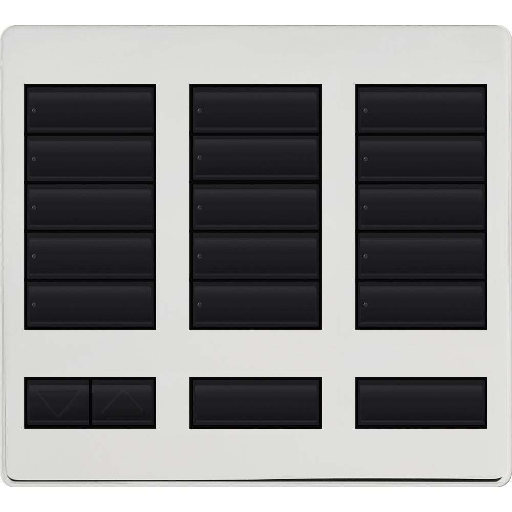 Lutron LFK-T15RL-BC Large 15-Button Replacement Faceplate Kit Bright Chrome