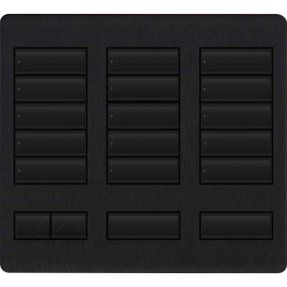 Lutron LFK-T15RL-BLA Large 15-Button Replacement Faceplate Kit Black Anodized Aluminum