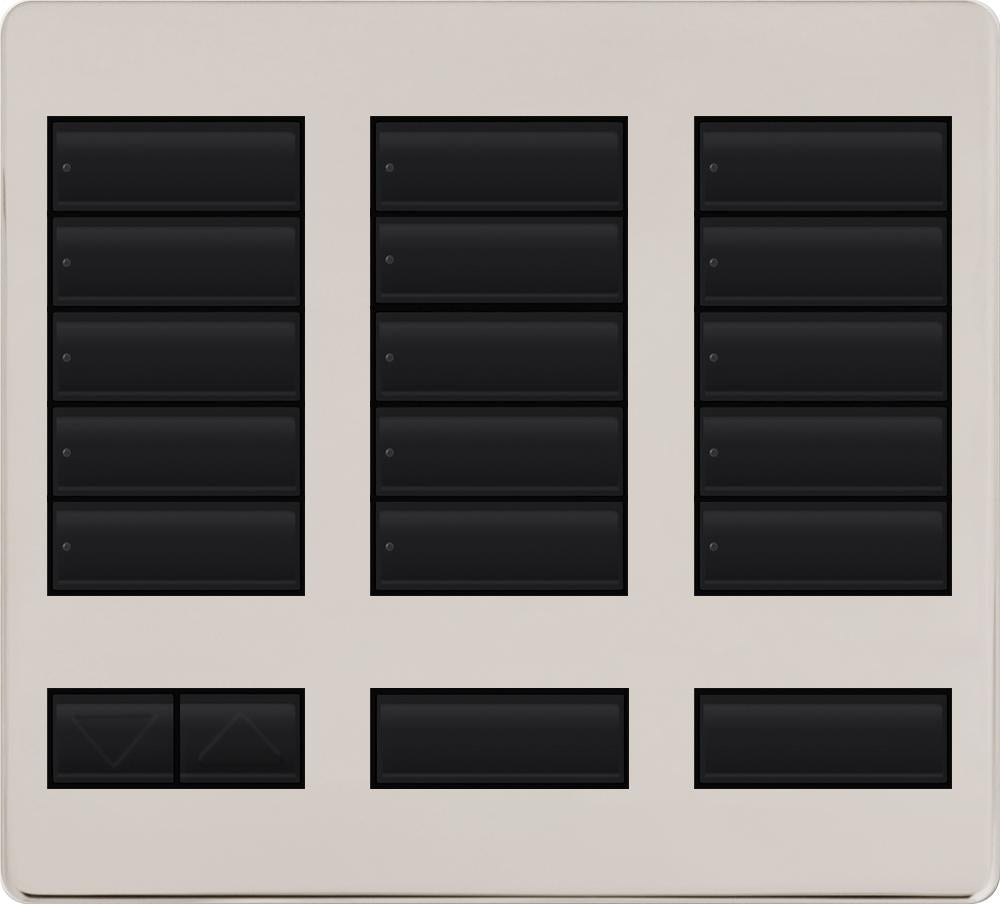 Lutron LFK-T15RL-BN Large 15-Button Replacement Faceplate Kit Bright Nickel